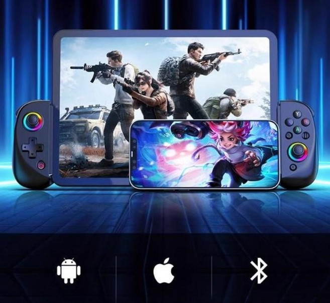 모바일 게임패드 컨트롤러 조이스틱 블루투스 연결, 1개, 11_D8파란색및빨간색2.4g컴퓨터수신기