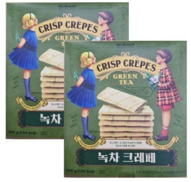 노브랜드 녹차 크레페 CRISP CREPES GREEN TEA 180g x 2개 총 360g