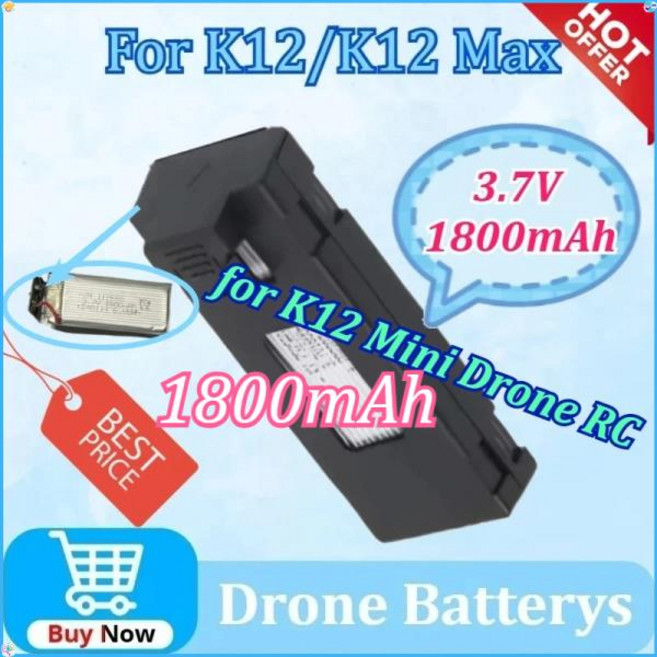 롭게 업그레이드된 K12 Max 3.7V 1800mAh 리포 배터리 드론 백업 RC 콥터 예비 부품, 01 China Mainland, 03 K12 1800mAh 2PCS