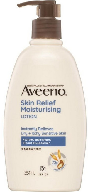 호주 아비노 Aveeno Skin Relief Fragrance Free Body Lotion 무향 스킨 릴리프 바디 로션, 4개, 354ml