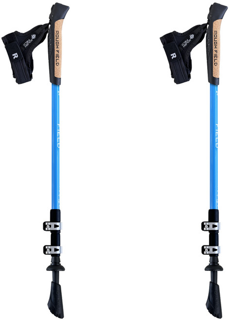 러프필드 노르딕 워킹 스틱 바로슬림 3단 2P 1세트 + 케이스, 스카이, 1개