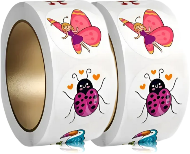 500매입 8종 만화 나비 곤충 스티커, 2세트, 혼합(S6156) 500매