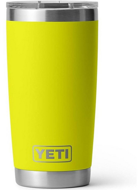 YETI Rambler 591.5ml(20온스) 텀블러 스테인리스 스틸 MagSlider 뚜껑으로 진공 단열 키 라임 354601, 반딧불 옐로우