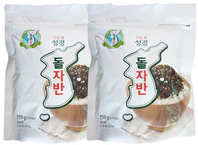 성경식품 지도표 성경 돌자반 210g x 2개