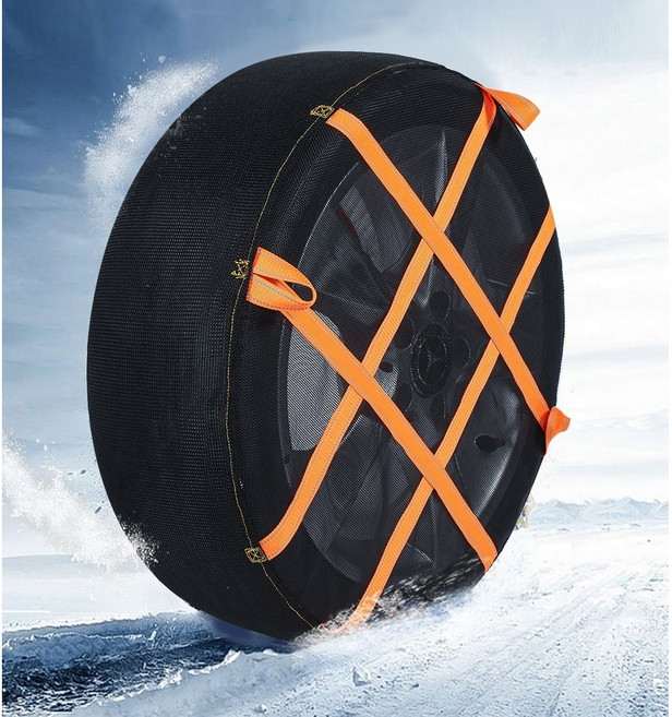 리빙가감법 타이어 스노우 삭스 클래식 모델 눈길이 빙판길 미끄럼 방지 타이어 직물체인 다기종 자동차 적용 가능 타이어 논슬립 커버 직물 체인, 1세트