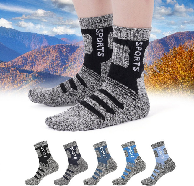 셀마운틴 남성 겨울 작업용 중목 양말 5켤레 세트 두꺼운 쿠션 안전화 착용