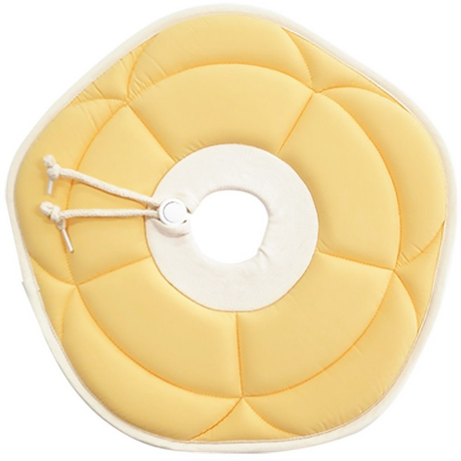 개놀자 반려동물 플라워 넥카라, 옐로우, 1개