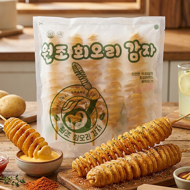 국산감자로 만든 원조회오리감자 감자꼬치, 2개, 350g
