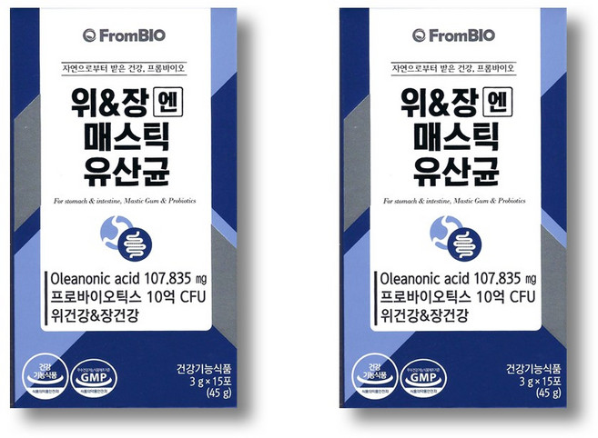 [본사기획세트]위&장엔 매스틱 유산균 위건강 매스틱검 프로바이오틱스, 15회분, 2박스