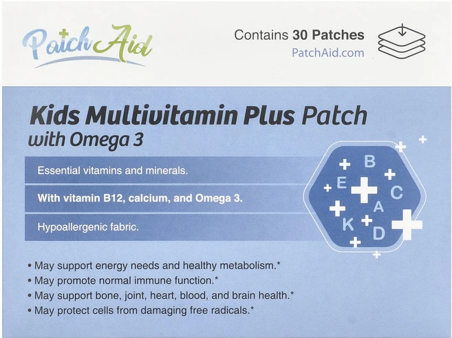 PatchAid 어린이용 종합비타민 플러스 패치 오메가3 함유 패치 30매, PatchAid어린이용종합비타민플러스패치오메가3함유패치, 1개 - 쿠팡