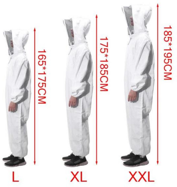 양봉 보호 복 전신 정장 모자 프로 벌 베일 유지, xxl