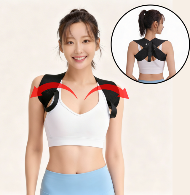 나오픽 남성 여성 등 어깨 자세 교정기, 1개