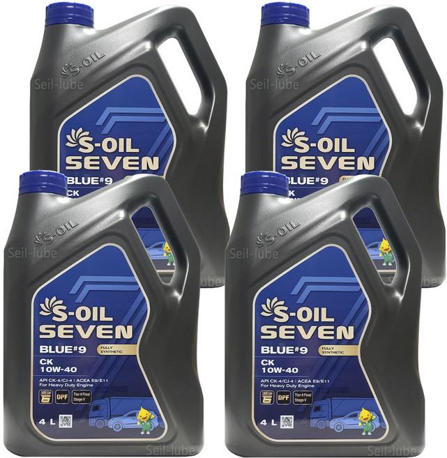 에스오일 세븐 블루 9 CK 10W40 4L x 4개 1박스 16L DPF 유로6 TIER-4 100% 합성 디젤 엔진오일