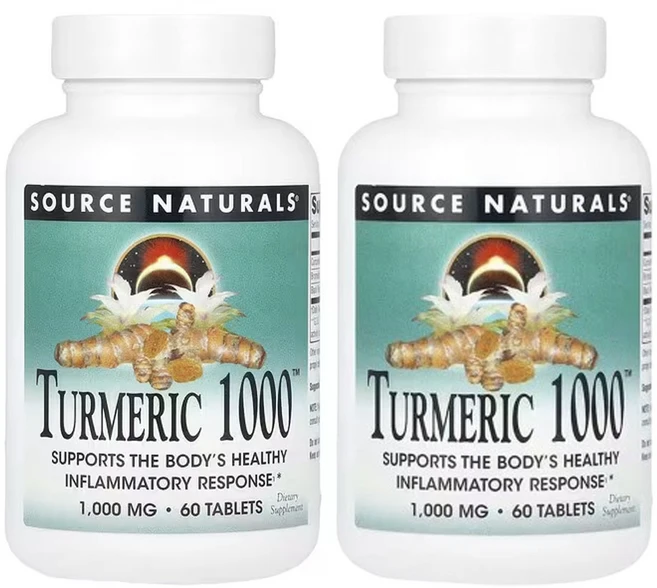 소스 내추럴스 터메릭 1000 1 000mg, 2개, 60정 - 쿠팡