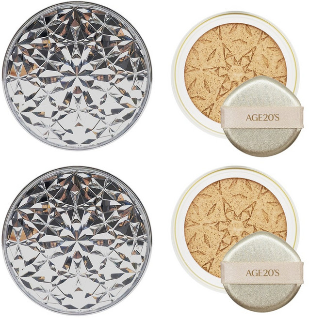 에이지20S 에이지투웨니스 최신상 쿠션 3D 터치 하이 커버 쿠션, 1개, 3D 실버 23호 본품2개 리필2개