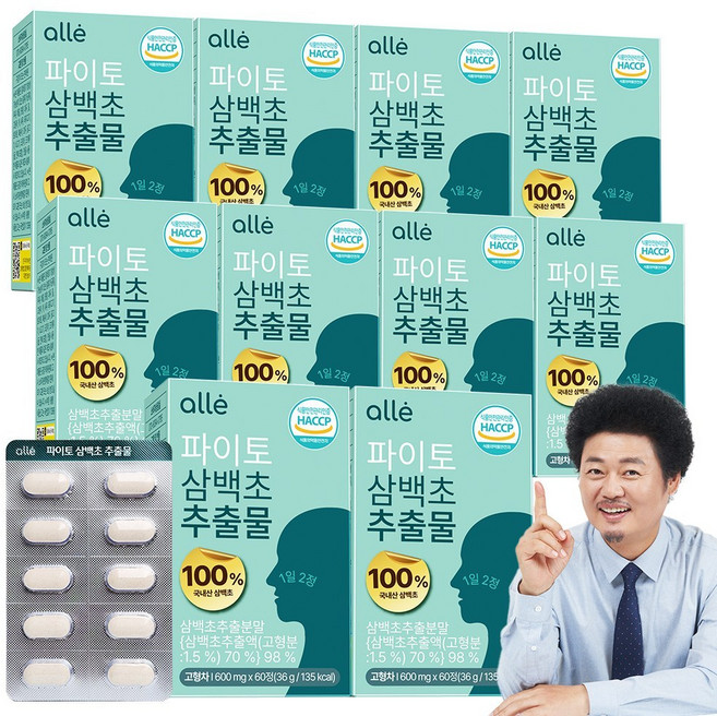 삼백초 추출물 식약청 HACCP 인증 국산 100% 파이토 알레, 10개, 60정