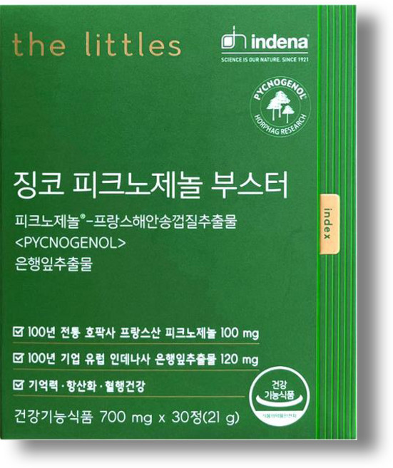 더리틀스 징코 피크노제놀 부스터 더리틀스 피크노제놀, 30정, 1개