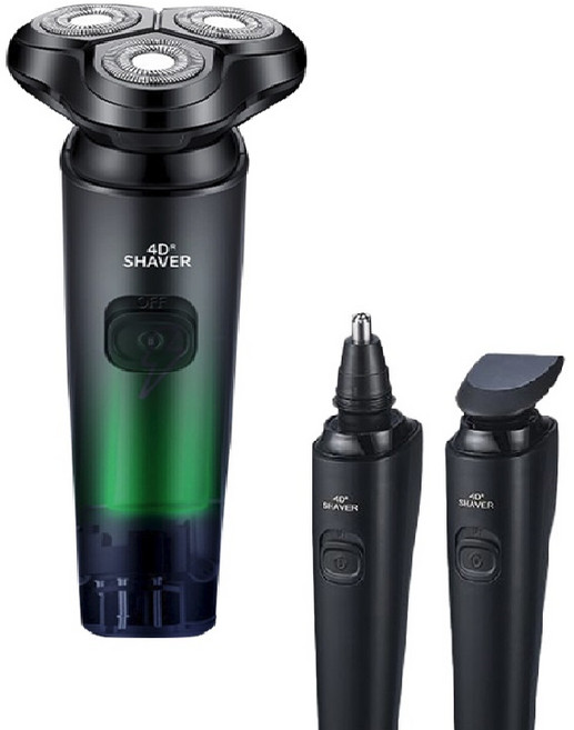 스콜드 3헤드 전기면도기 코털제거기 바리깡, 블랙, skold