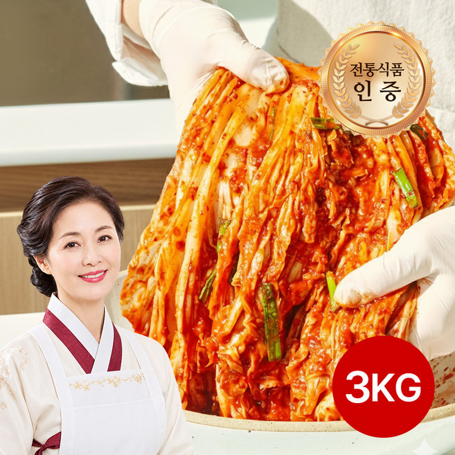 [바른밥상] 당일제조 전라도 배추김치 국내산, 3kg, 1개