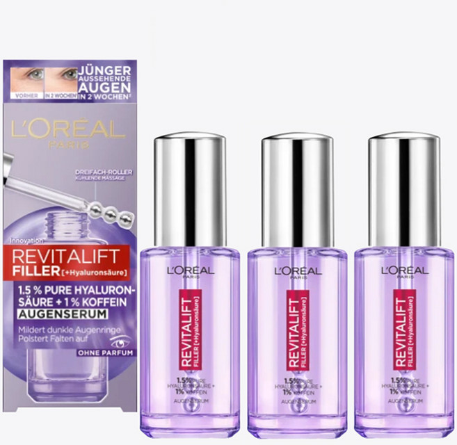로레알 파리스 아이 세럼 리바이탈리프트 필러 히알루론산 20ml x3, 3개