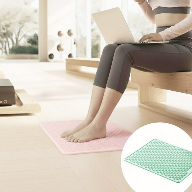 파파페피 족저근막염 발바닥통증 지압 실리콘 발지압매트 지압판, 민트, 1개