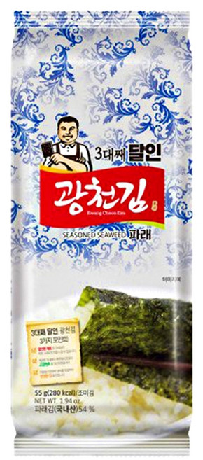 광천김 3대째 달인 파래 식탁김(대) 55g x 20봉, 20개