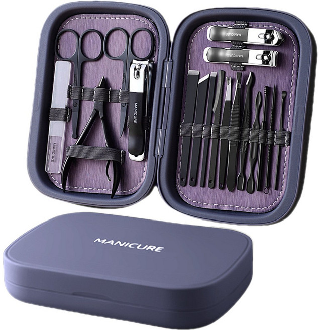 프라홈 네일 케어 손톱깍이 18종 세트, 1개, 퍼플
