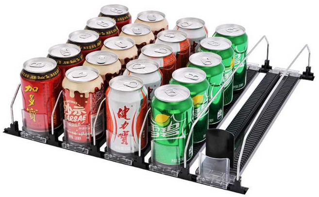 냉장고 음료 캔 정리함 디스펜서 칸막이 정렬 자동, 44-45CM