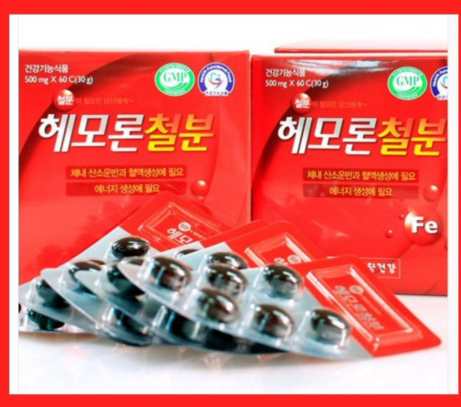 [순수한삼] 종근당건강 헤모론철분 500mg x 60 캡슐 1개월분, 1정, 1개