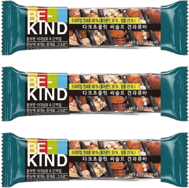 비카인드 다크초콜릿 씨솔트 견과류바, 40g, 18개 - 쿠팡