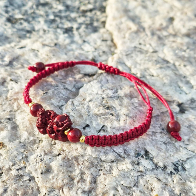 경면주사 비휴 매듭 끈 재물운 액막이 패션 팔찌aja7+1KCp