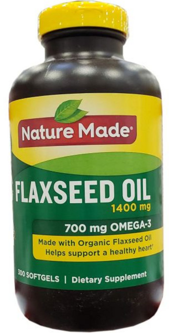 자연산 유기농 아마씨 오일 1400mg - 건강 오메가-3-6-9 300개1팩, 1개, 300정