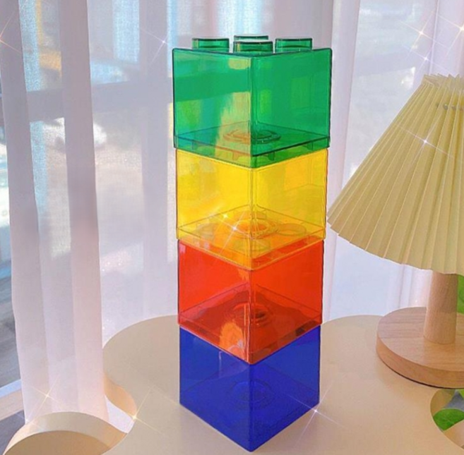 쁘띠꼬망 아크릴블록저금통 지폐동전저금통 스티커증정, 5종세트