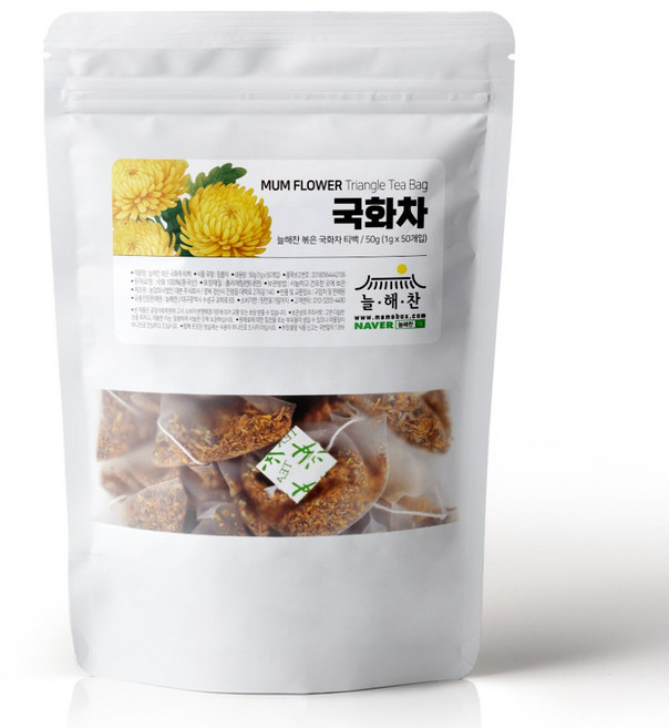 늘해찬 볶은 국화차 티백 삼각티백 꽃차 대용량, 1g, 50개입, 50개입, 1개