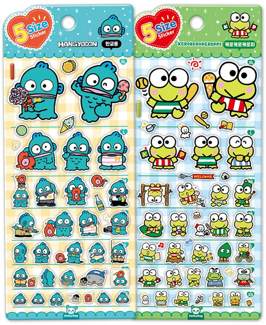 산리오_5사이즈 스티커 한교동+케로피 세트