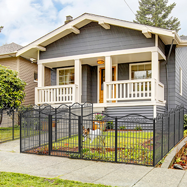 Bingopaw 강아지 실내외 대형 철제 울타리 펜스 8p 블랙 190*63*80cm