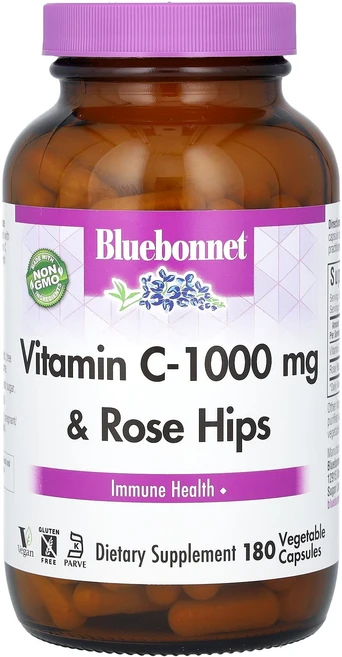 Bluebonnet Nutrition 비타민C-1000mg & 로즈힙 베지 캡슐 180정, BluebonnetNutrition비타민C1000mg로, 1개 - 쿠팡