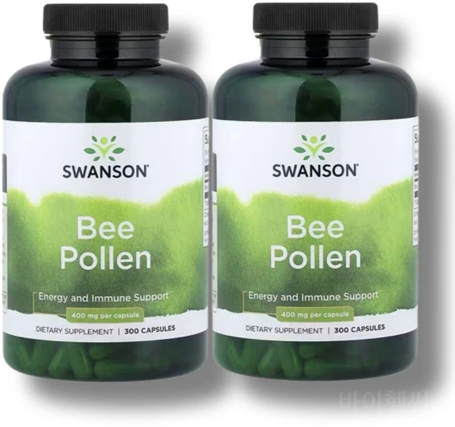 스완슨 벌화분 비폴렌 400mg 300정 2병 화분 BeePollen 화분가루 - 쿠팡