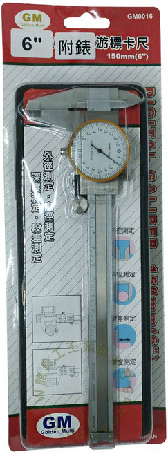 GM 附錶游標卡尺 150mm(6/), 1個