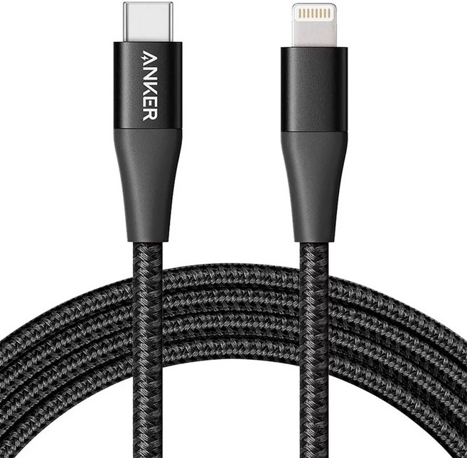 Anker MFi 認證 編織充電傳輸線 2入組 180公分+90公分, 黑, 1個