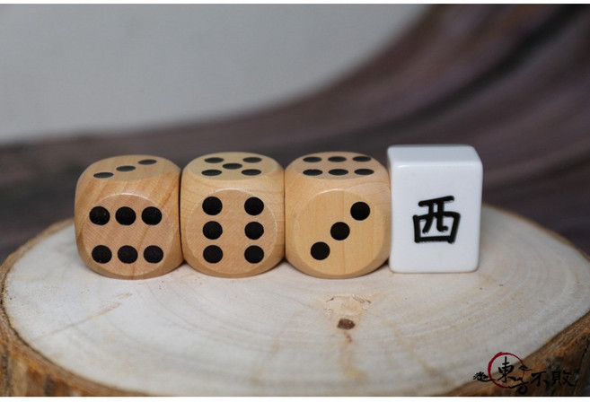 原木松木骰子 約3cm，適用教學遊戲麻將, 1個