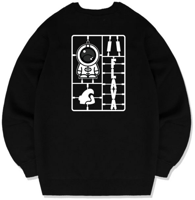 JYFASHION 우주인 기모 맨투맨 오버핏 남성 여성 맨투맨 티셔츠 빅사이즈