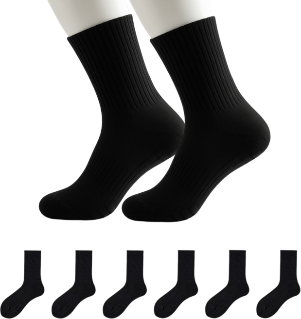 모양모양 발바닥 두꺼운 이중 쿠션 스포츠 양말 6켤레 세트