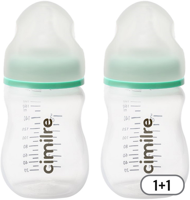 시밀레 땅콩 PP젖병 160ML (젖꼭지 포함), 민트, 2개