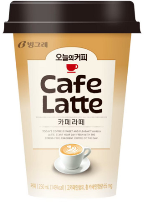 빙그레 오늘의커피 카페라떼, 10개, 10개, 250ml