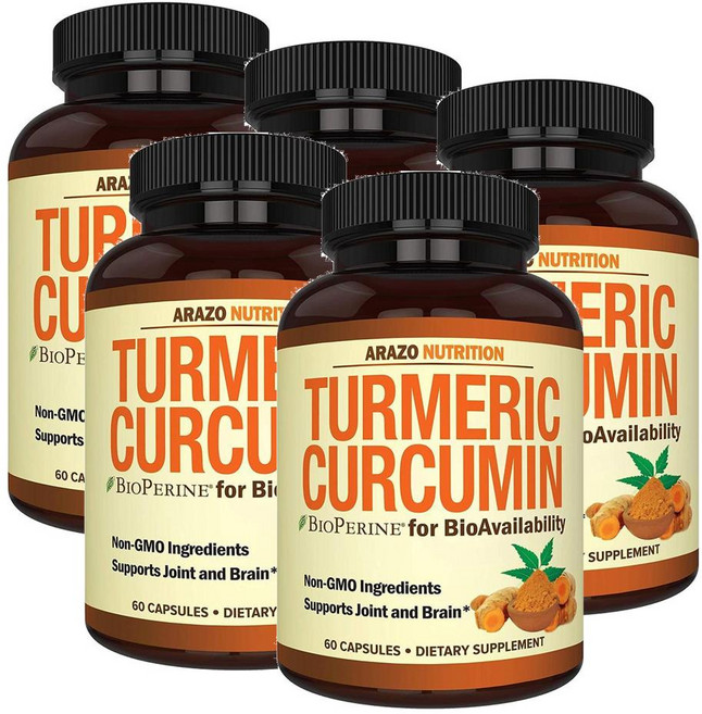 아라조 뉴트리션 터메릭 커큐민 캡슐 Arazo Nutrition Turmeric Curcumin, 5개, 60정