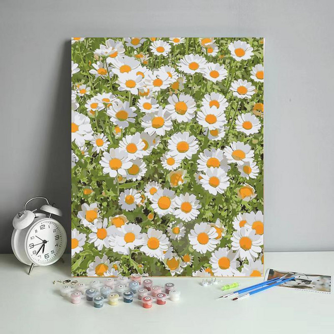 데이지 DIY 유화그리기 피포페인팅 유화그리기세 재물 끌어모으는 풍수지리 유화색칠하기 슬기로운집콕생활 색칠공부도안 액자프레임포함 만들기세트 그림 연습