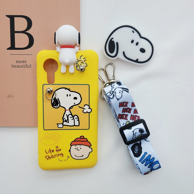 갤럭시 엑스커버5 케이스 스누피 키즈폰 목걸이케이스 잼폰 카카오키즈폰