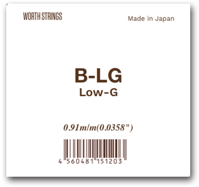 Worth 워스 우쿨렐레 카본 스트링 현 세트, B-LG (로우쥐낱선), 1개