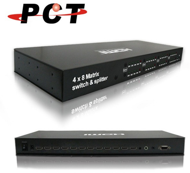 PCT HDMI 1.4版 4進8出 矩陣式切換器 (MHS484), 1個